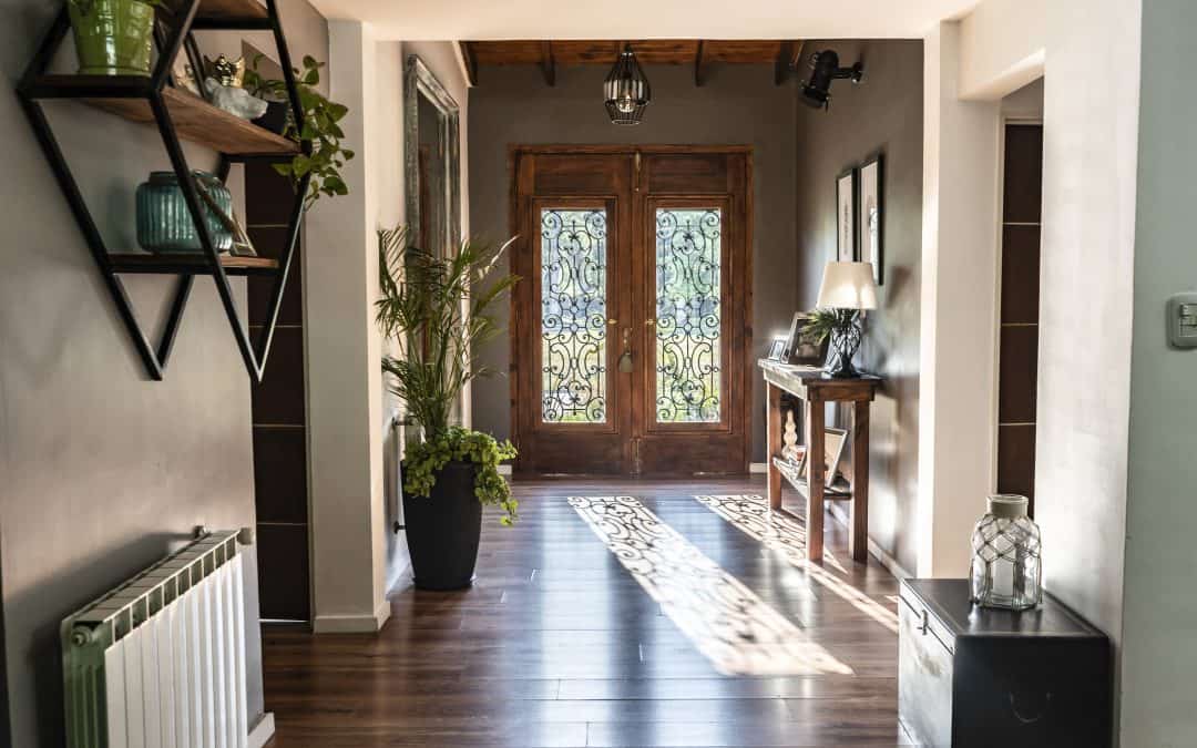Entryway Refresh-view-of-a-trendy-wooden-front-door-from-the-inside-2025